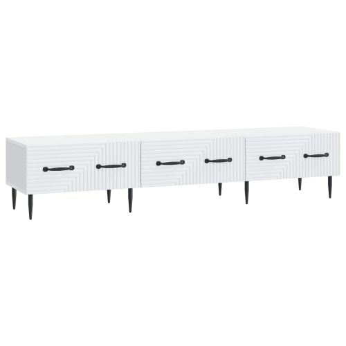 ТВ шкаф с чекмедже Бяло 147 x 34,5 x 30 см Инженерна дървесина