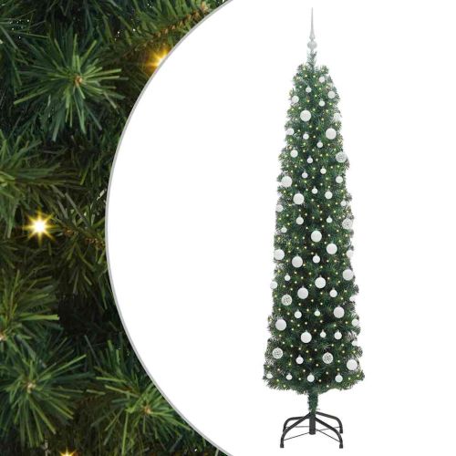 С изкуствено коледно дърво с 300 LED светодиода Зелен 210 cm