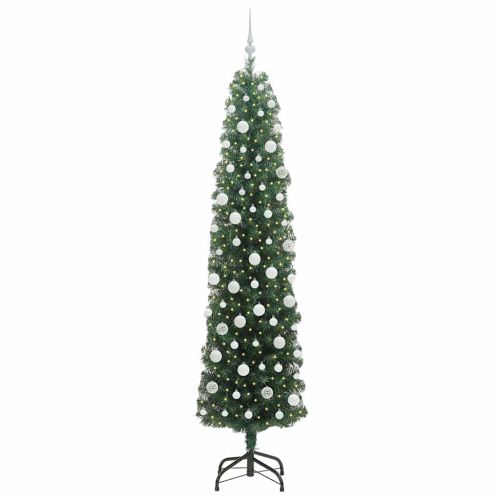 С изкуствено коледно дърво с 300 LED светодиода Зелен 210 cm