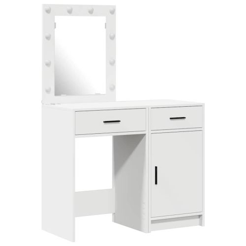 Тоалетка 2 бр. Бяло 50 x 41 x 135 см Инженерна дървесина