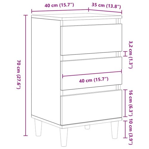 Нощен шкаф Черния дъб 40 x 35 x 70 см Инженерна дървесина