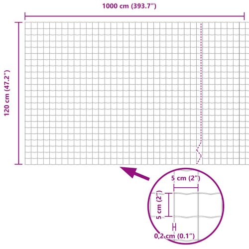 Европейска ограда 1,2 x 10 m Желязо с PVC покритие