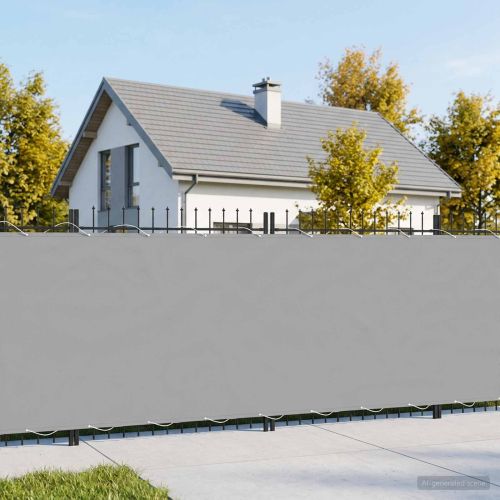 Прозорец за балкон 150 x 300 cm Polyester Светлосиво
