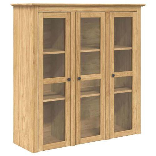 Шкаф с стъклени врати BODO Меден кафяв 115,5 x 38,5 x 117,7 см