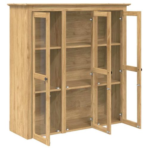 Шкаф с стъклени врати BODO Меден кафяв 115,5 x 38,5 x 117,7 см