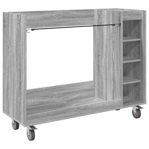 Голф шкаф с колело Едноцветен Сив Сонома 120 x 45 x 98 см