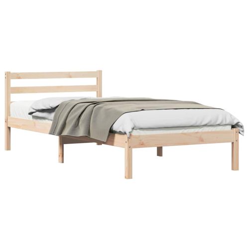 Рамка за легло Кафяво 225,5 x 95,5 x 69,5 см Солиден бор