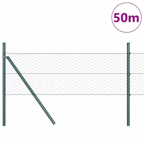 Шестоъгълно фиксиране на ограда за земята 50 x 0,8 m Зелено