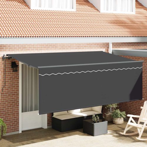 Прибираща се тента Антрацит 400 x 200 cm Полиестер и алуминий