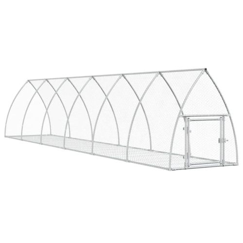 Клетка за зайци сребриста 105x600x120 см поцинкована стомана