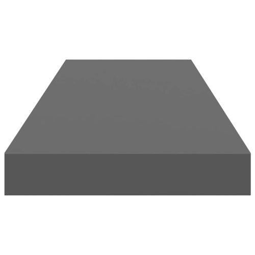 Окачени стенни рафтове, 2 бр, сив гланц, 80x23,5x3,8 см, МДФ
