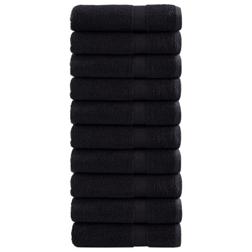 Премиум кърпи за баня SOLUND 10 бр черни 70x140 см 600 gsm