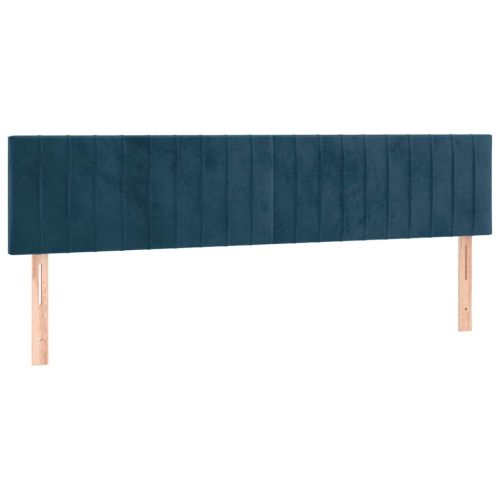 LED горна табла за легло, тъмносиня, 160x5x78/88 см, кадифе
