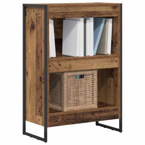 Шкаф за книги 60 x 30 x 86,5 см Инженерна дървесина Старо дърво