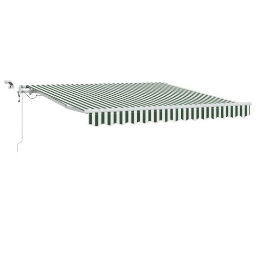 Прибираща се тента Зелен и бял 300 x 250 cm Полиестер