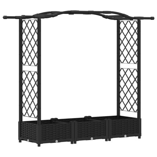 Повдигнато легло с решетка и покривка Черно 169 x 40 x 123 см