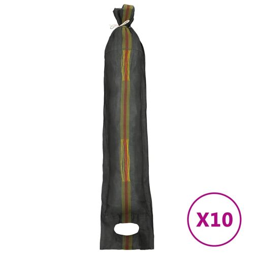 Пясъчни торби, 10 бр, тъмнозелени, 103x25 см, HDPE
