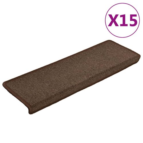 Изтривалки за стълби 15 бр. 65x21x4 см, кафяви, правоъгълни, кант