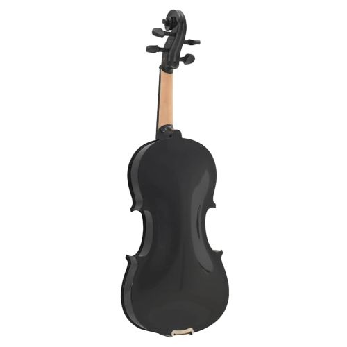 Комплект цяла 4/4 цигулка с лък и подбрадник, черна