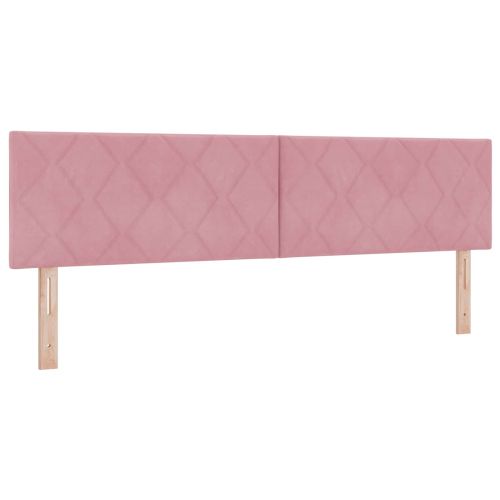 Отоман с матрак и LED с LED ленти Розово 180 x 200 cm Кадифе
