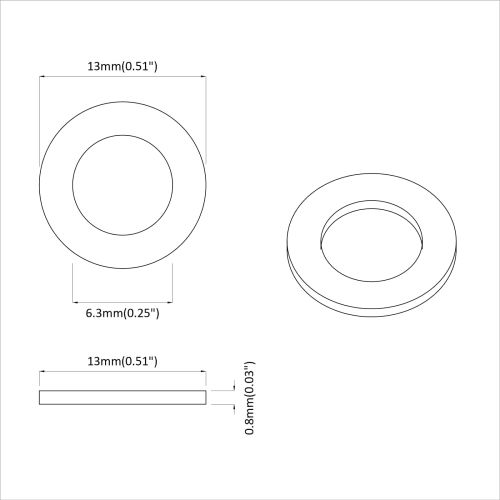 Шайби 2 бр. Сребрист 12 x 12 x 1,2 см Желязо