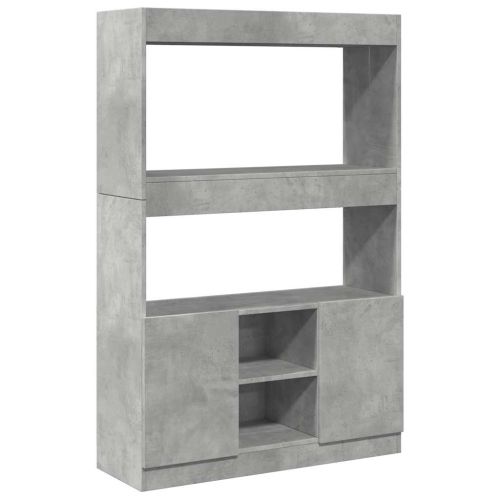 Висок шкаф, сив сонома, 92x33x140 см, инженерно дърво