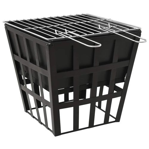 Преносимо огнище барбекю 2-в-1 34x34x48 см стомана