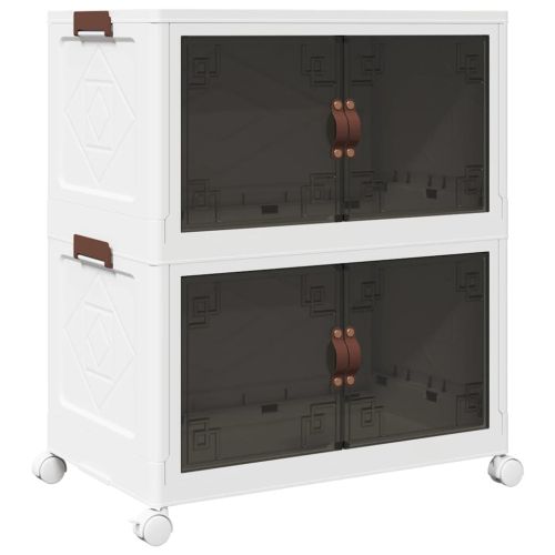 Кутия за съхранение с колела на 2 нива 75 L 64x40x76 cm