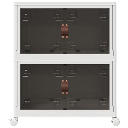 Кутия за съхранение с колела на 2 нива 75 L 64x40x76 cm