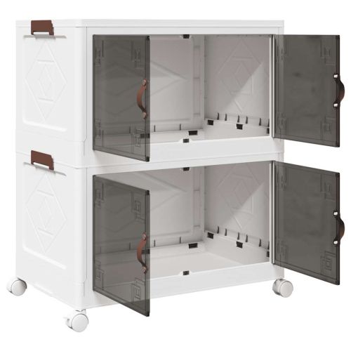 Кутия за съхранение с колела на 2 нива 75 L 64x40x76 cm