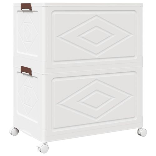 Кутия за съхранение с колела на 2 нива 75 L 64x40x76 cm