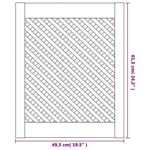 Врати за шкафове с решетен дизайн 2 бр 49,5x61,5 см бор масив