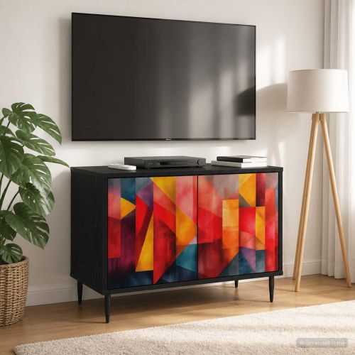 ТВ шкаф HEESCH 69 x 33 x 50,5 см Черен дъб Инженерна дървесина