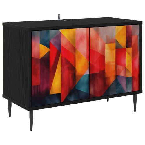 ТВ шкаф HEESCH 69 x 33 x 50,5 см Черен дъб Инженерна дървесина