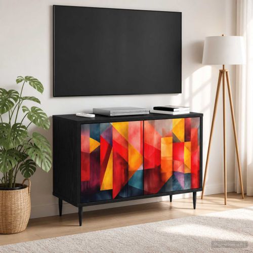 ТВ шкаф HEESCH 69 x 33 x 50,5 см Черен дъб Инженерна дървесина