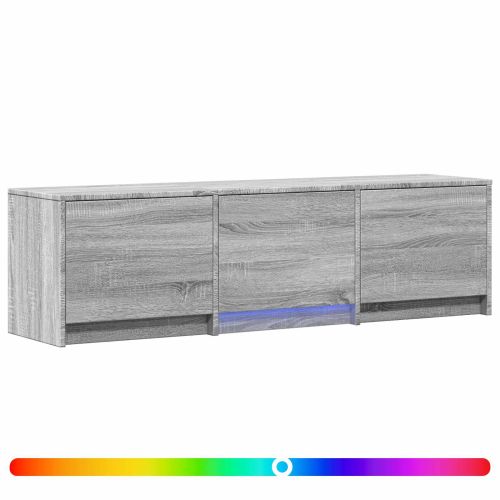 TV шкаф с LED 140x34x40 см Сиво Сонома