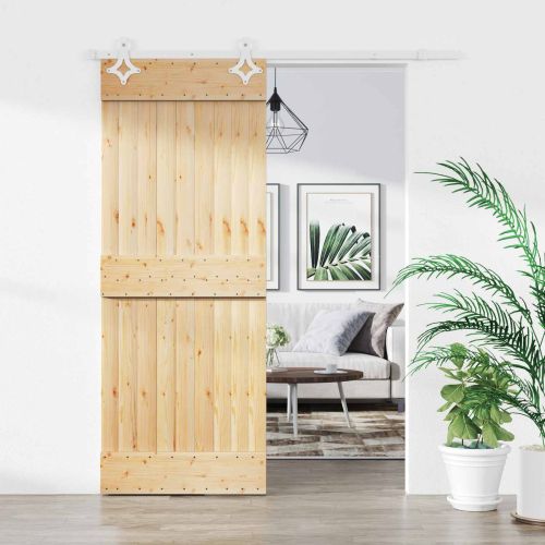 Преплъзваща се врата 70 x 210 cm Естествено и бяло