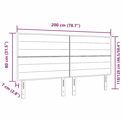 LED глава с LED ленти с таблото Тъмен сив 200 cm текстил