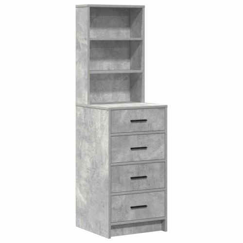 Тоалетка 3 бр. Сив 40 x 41 x 135 см Инженерна дървесина