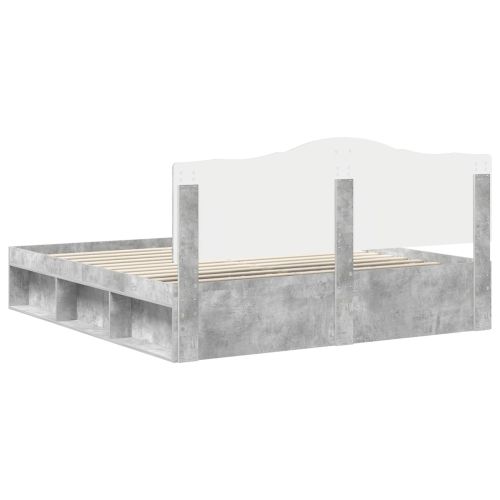 Рамка за легло Бетонно сиво 180 x 200 cm Солидно борово дърво