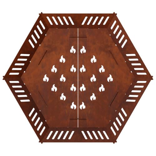 Огнище Ръждясало 80 x 80 x 23 cm Кортенова стомана