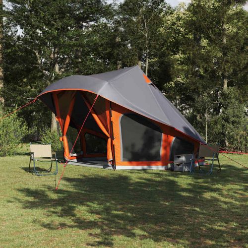 Палатка типи с покрив Сив и оранжев 508 x 470 x 300 см тафта