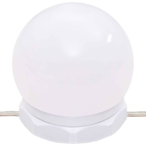 LED тоалетка с шкаф, опушен дъб, инженерно дърво