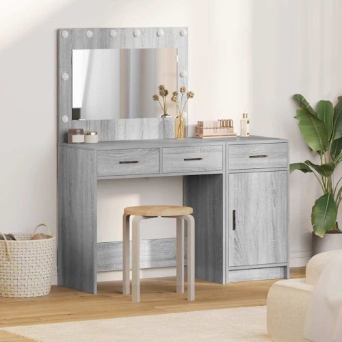 Тоалетка 2 бр. Сив 40 x 41 x 75 см Инженерна дървесина