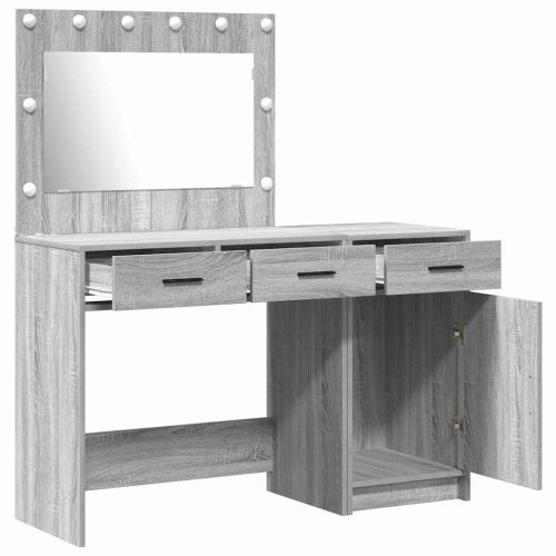 Тоалетка 2 бр. Сив 40 x 41 x 75 см Инженерна дървесина