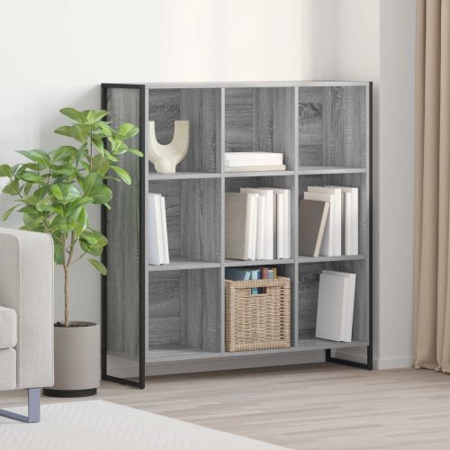Шкаф за книги 99,5 x 30 x 108 cm Инженерна дървесина Сив Сонома