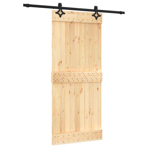 Преплъзваща се врата 90 x 210 cm Естествено и черно