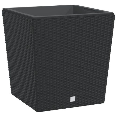 Саксия с подвижна вложка антрацит 37/64 л PP ратан