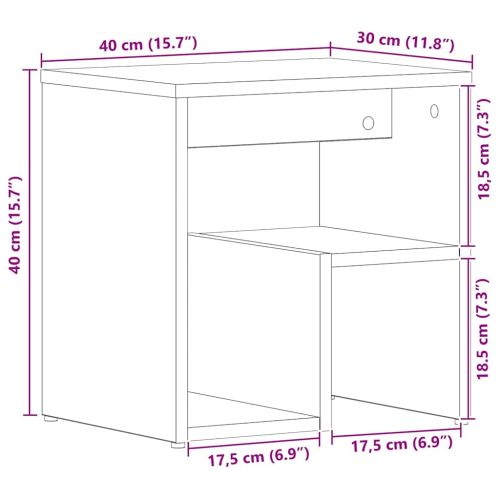 Нощен шкаф 2 бр. Черния дъб 40 x 30 x 40 см Инженерна дървесина
