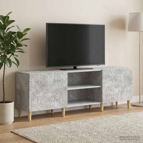 ТВ шкаф 150 x 31 x 50 см Бетонно сиво Инженерна дървесина